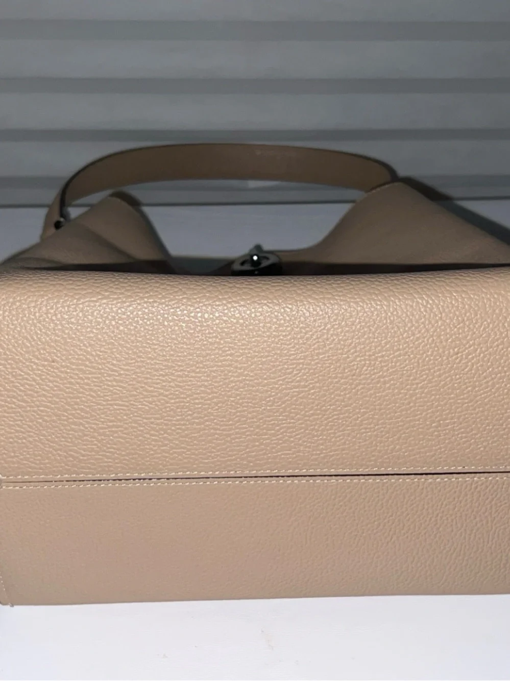 COACH Charlie Taupe Leather Bucket Bag with Top Handle